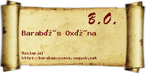 Barabás Oxána névjegykártya